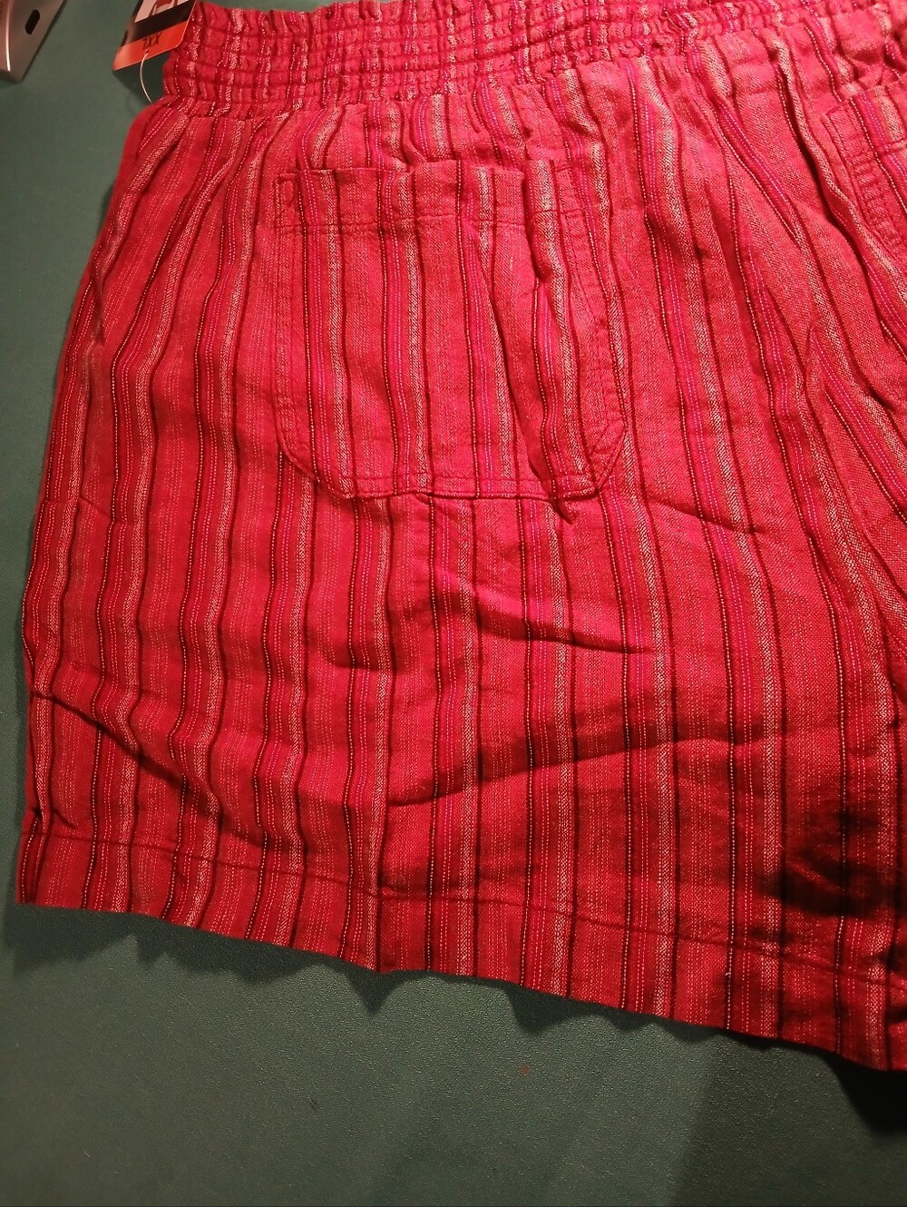 Briggs Women's Shorts XXL Red Stripes Draw String Waist Linen Blend Short NWT - Picture 9 of 12